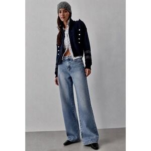 Anthropologie X Fidelity Denim Magnolia Retro Wide Leg Jeans Amelia Blue 26 NWT